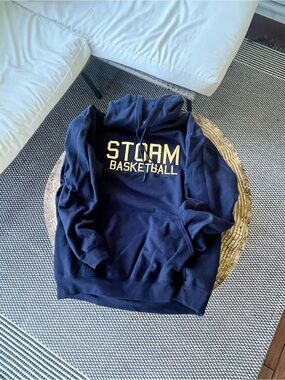 Gildan Navy Hoodie with Gold STORM Basketball Logo